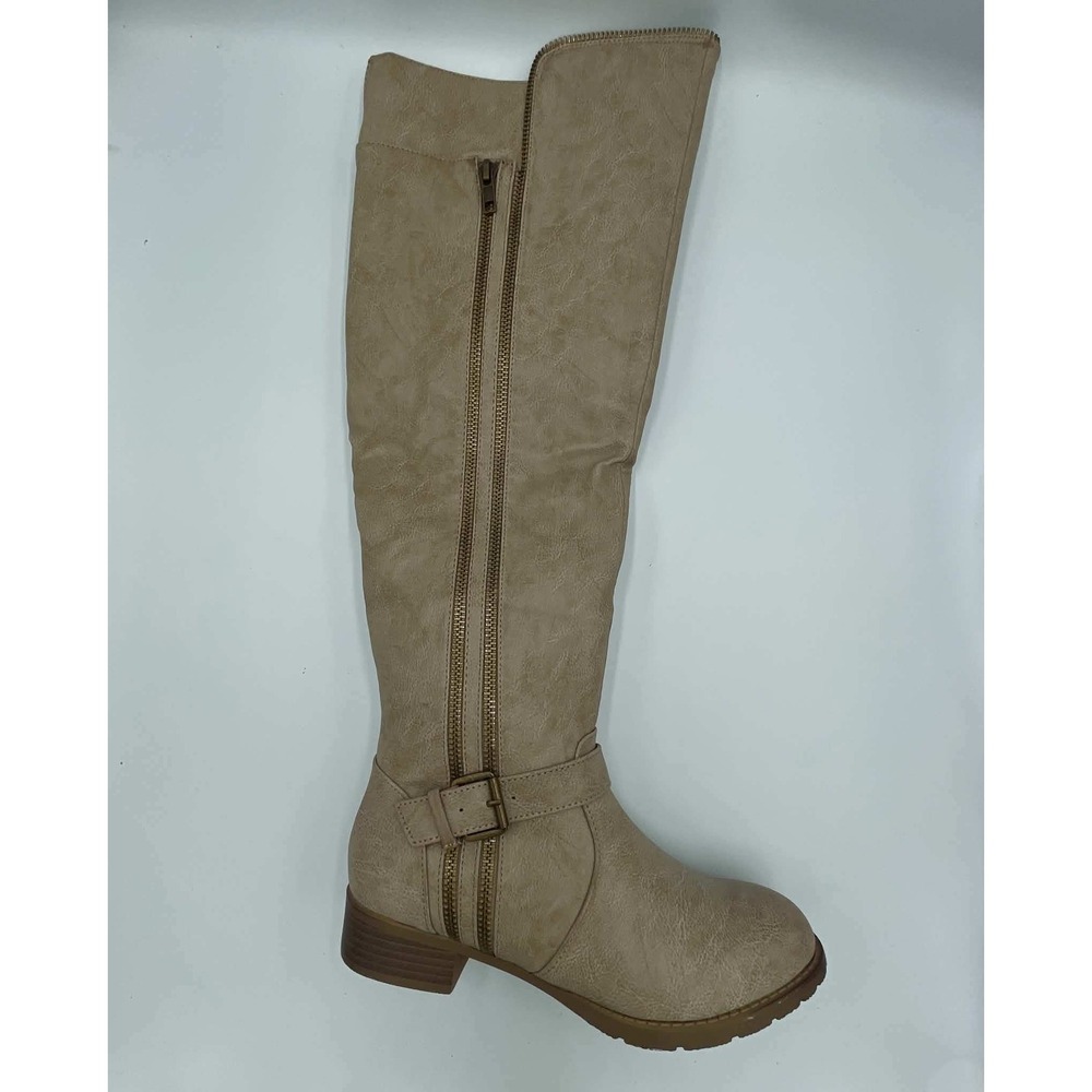 Shoedazzle Jaylen Mushroom Beige Over The Knee Tall Boots Women Size 7 FB1617245